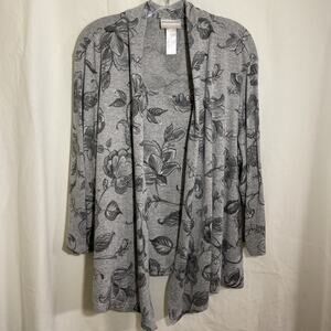 Alfred Dinner 2X One Piece Cardigan Over Connected Tank Grays With Silver Accent